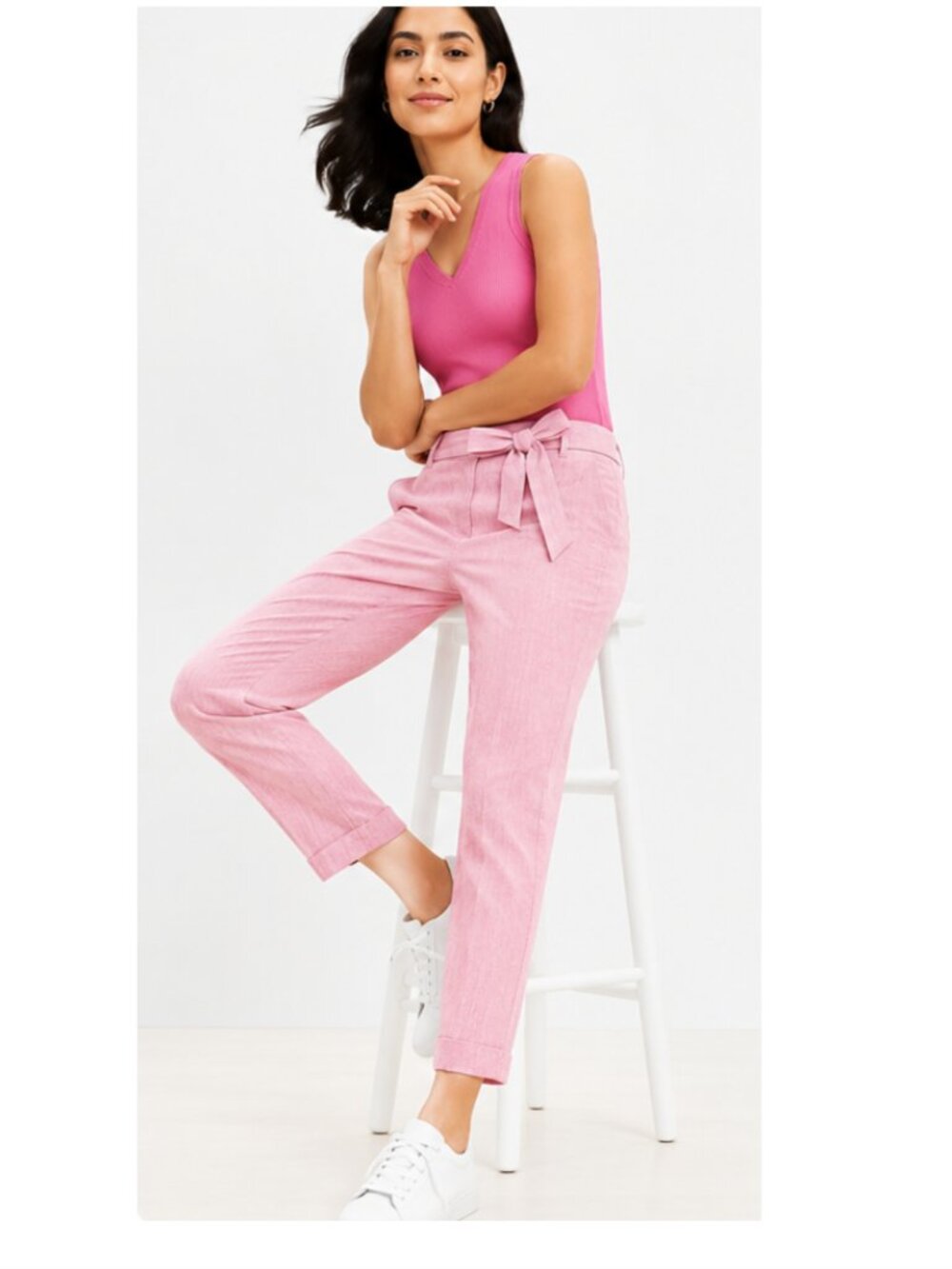 LOFT Devin Tie Waist Slim Pants Curvy in Twill – Size 10 - NWT